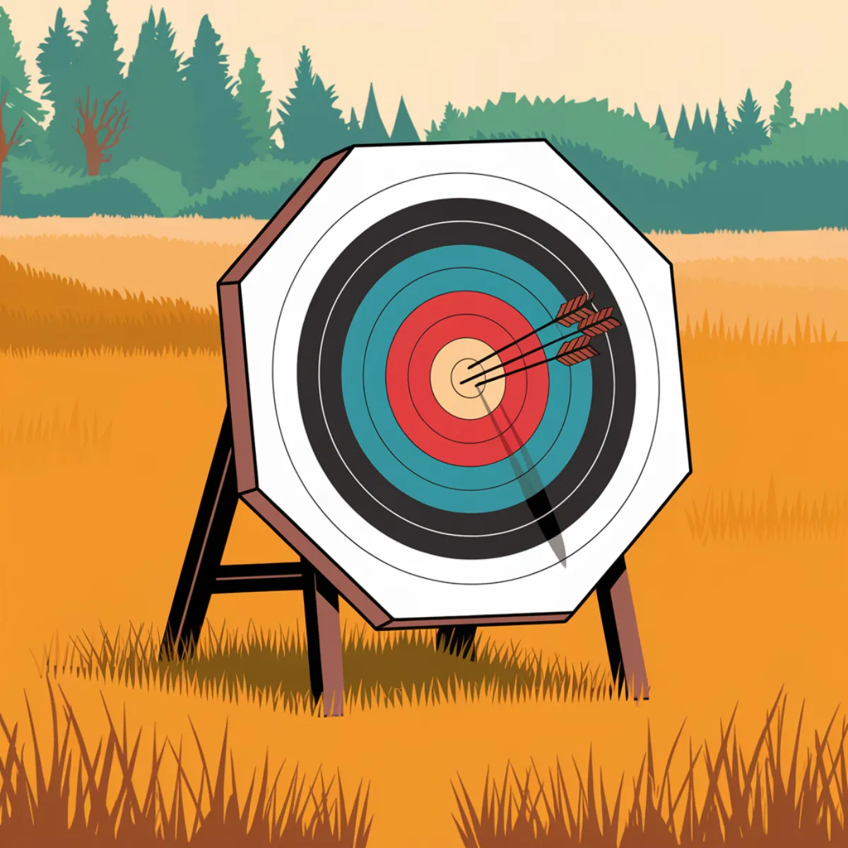 Hunter's blind overlooking radiating trails — audience targeting illustration